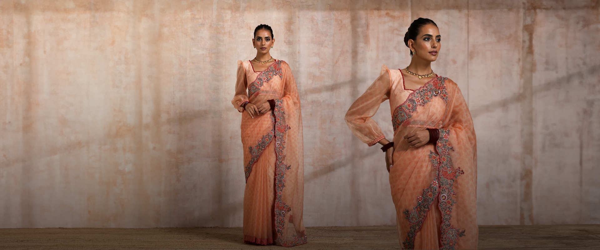 Samvrih's Signature Sarees: The Allure of Jaal and Boota Embroidery