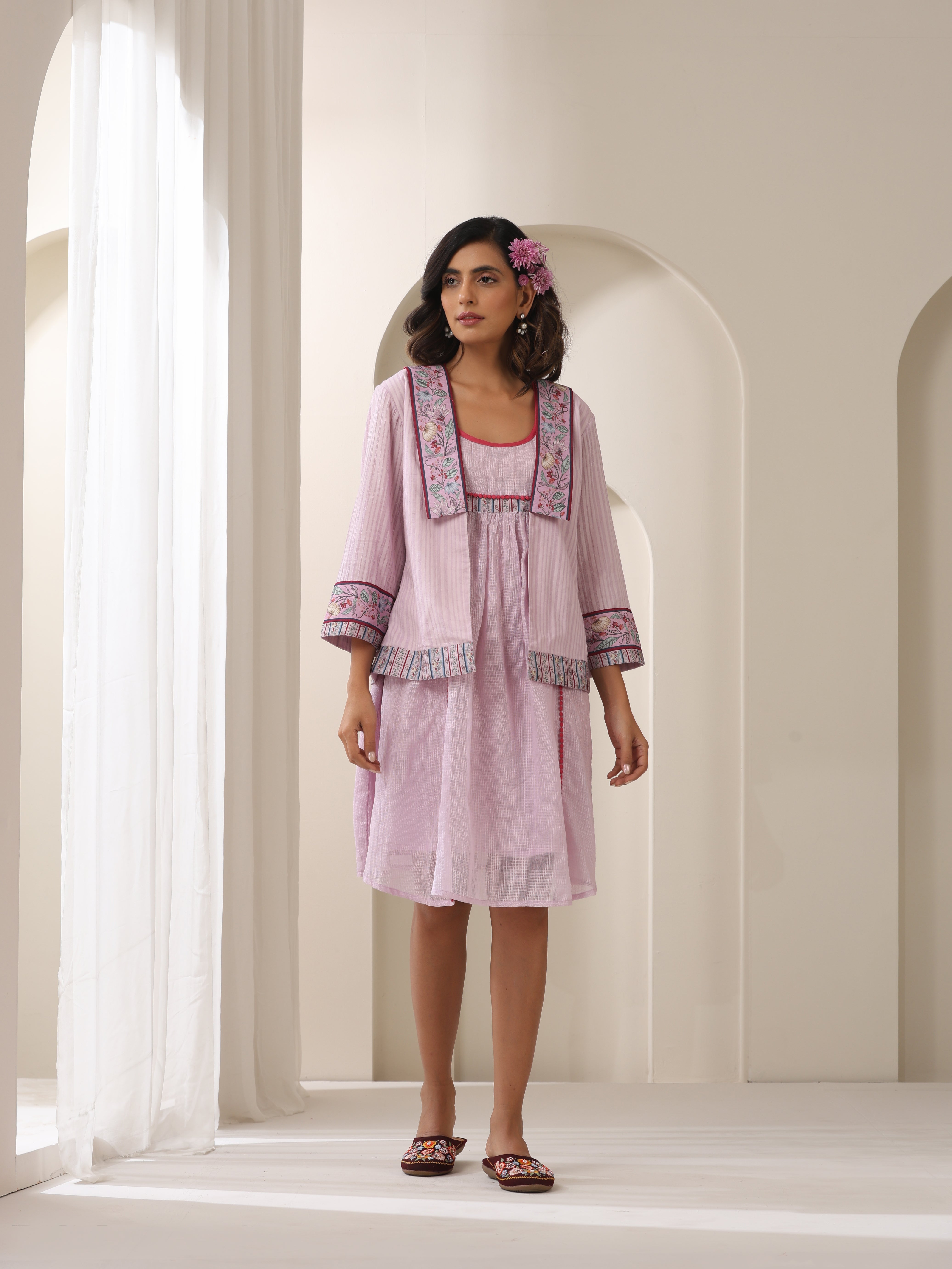 GULBAHAR SHORT SHRUG WITH INNER DRESS
