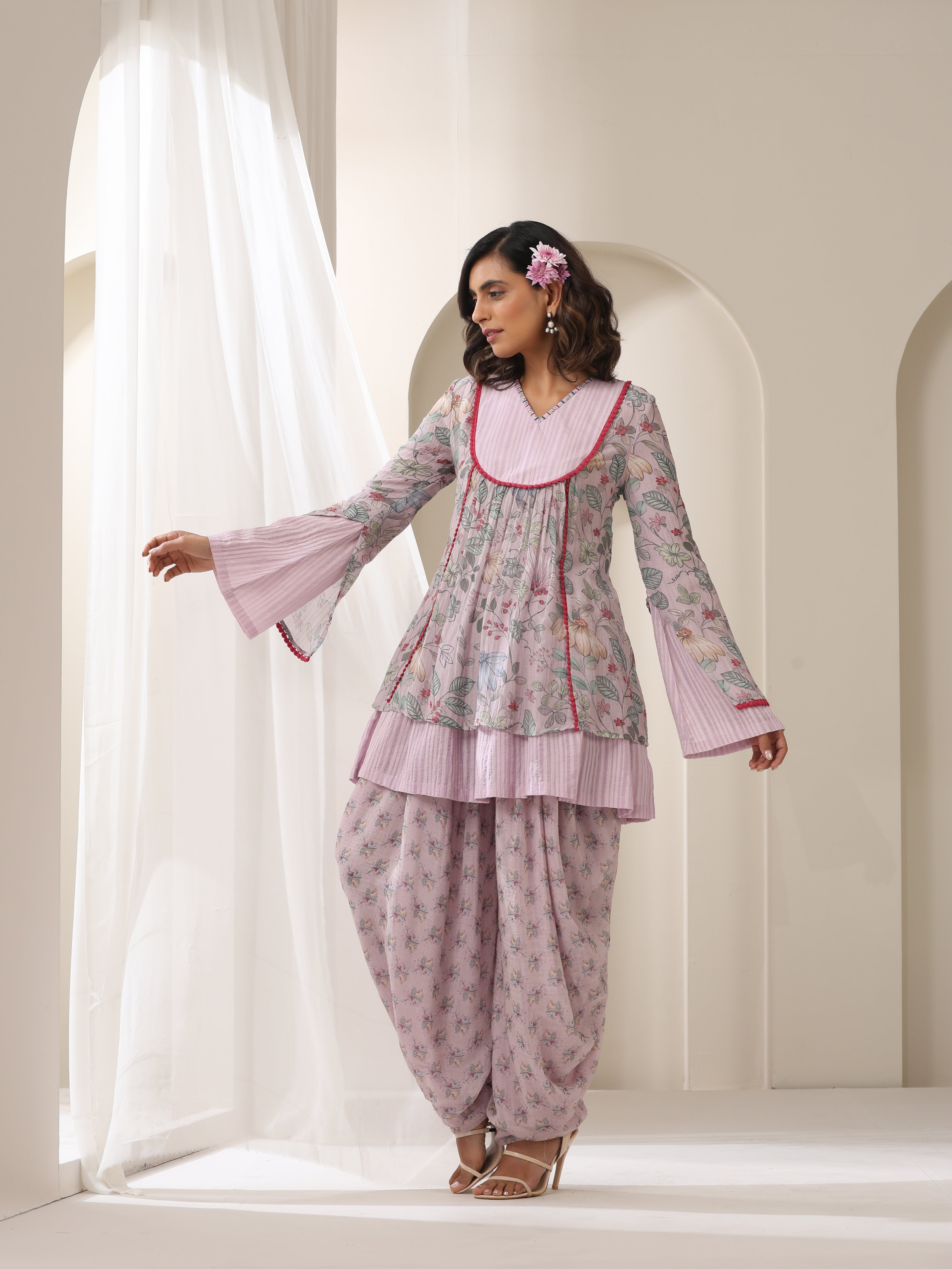 GULISTAN KEDIA TOP WITH GULBOOTI DHOTI PANT
