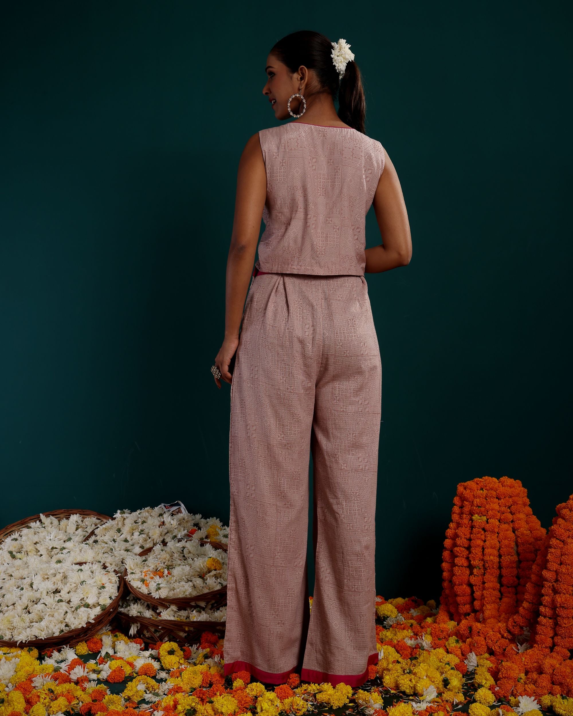 3TIER FULL SLEEVES EMBROIDERED TOP WITH INNER & PLAZZO