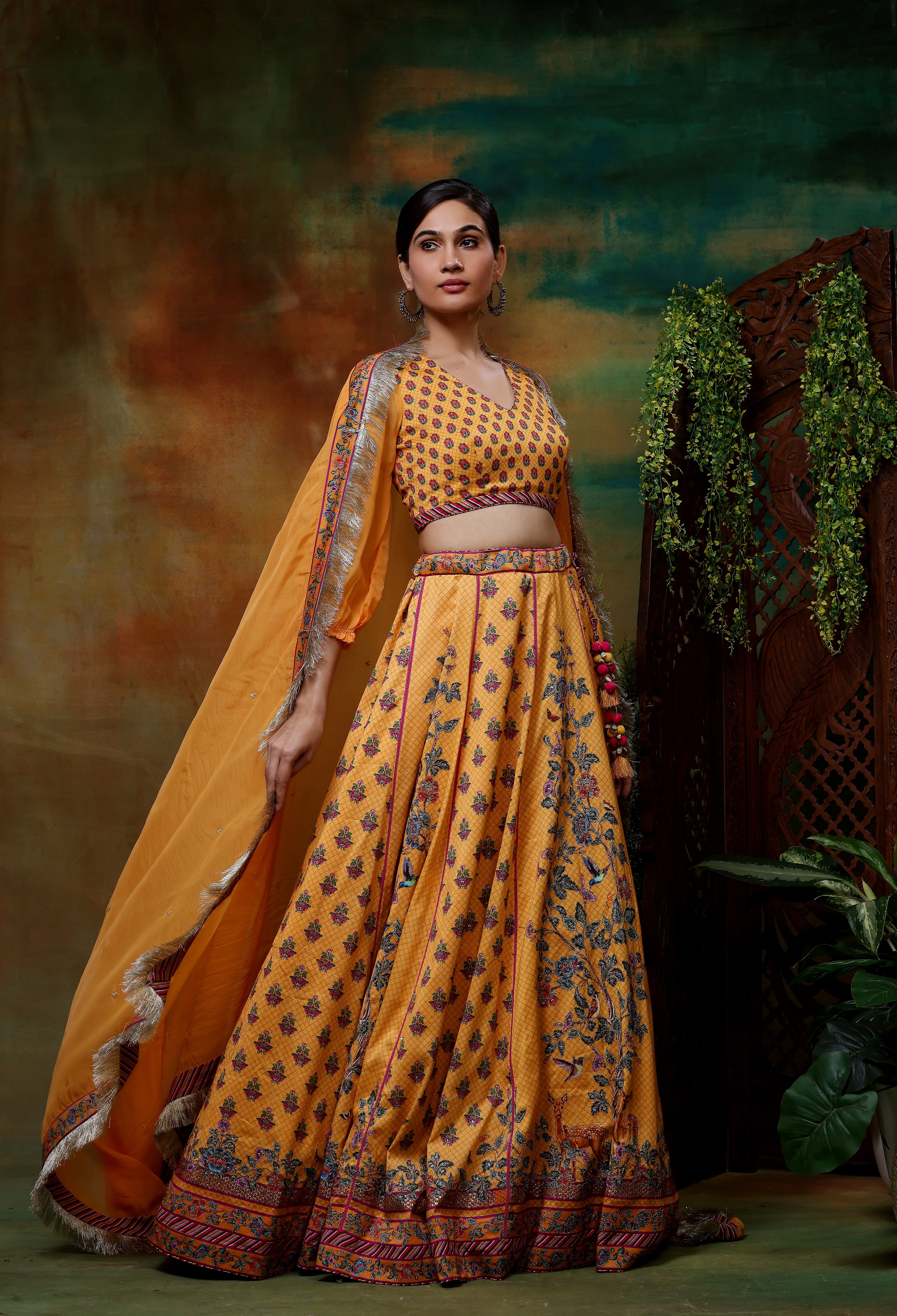 yellow designer lehenga