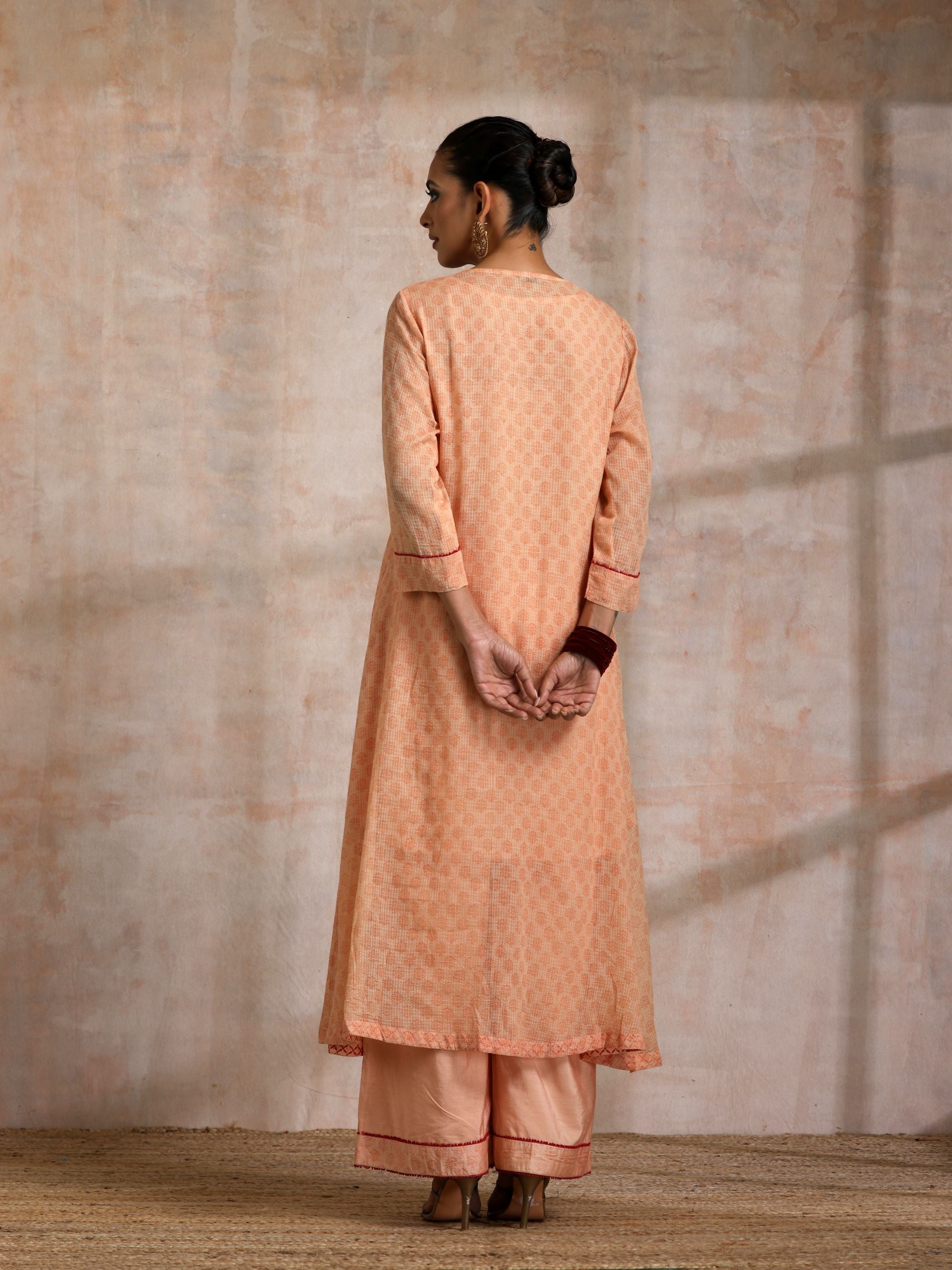 KESARI KOTA KURTA WITH EMBROIDERED YOKE