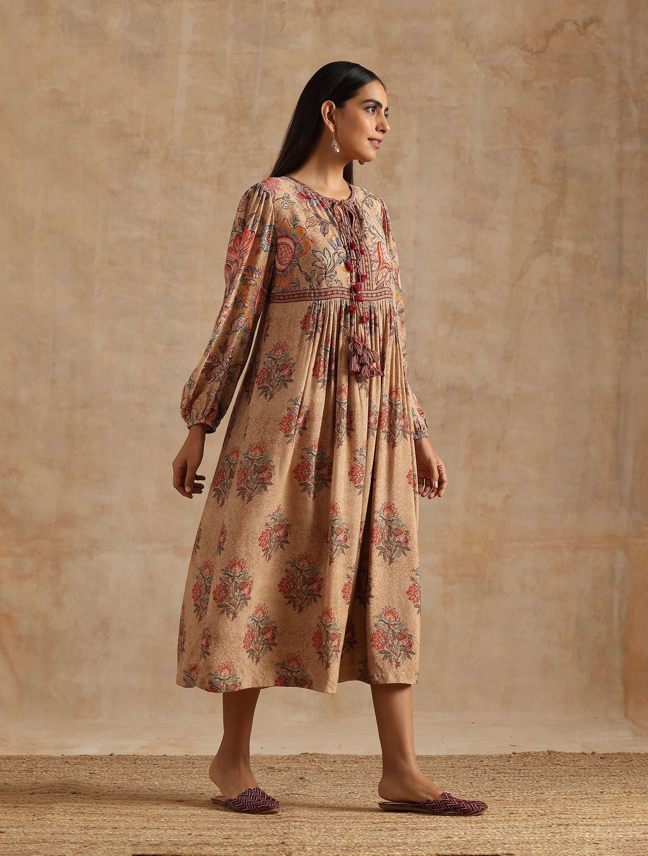 BADAMI JAAL AND BOOTA PRINT DRESS