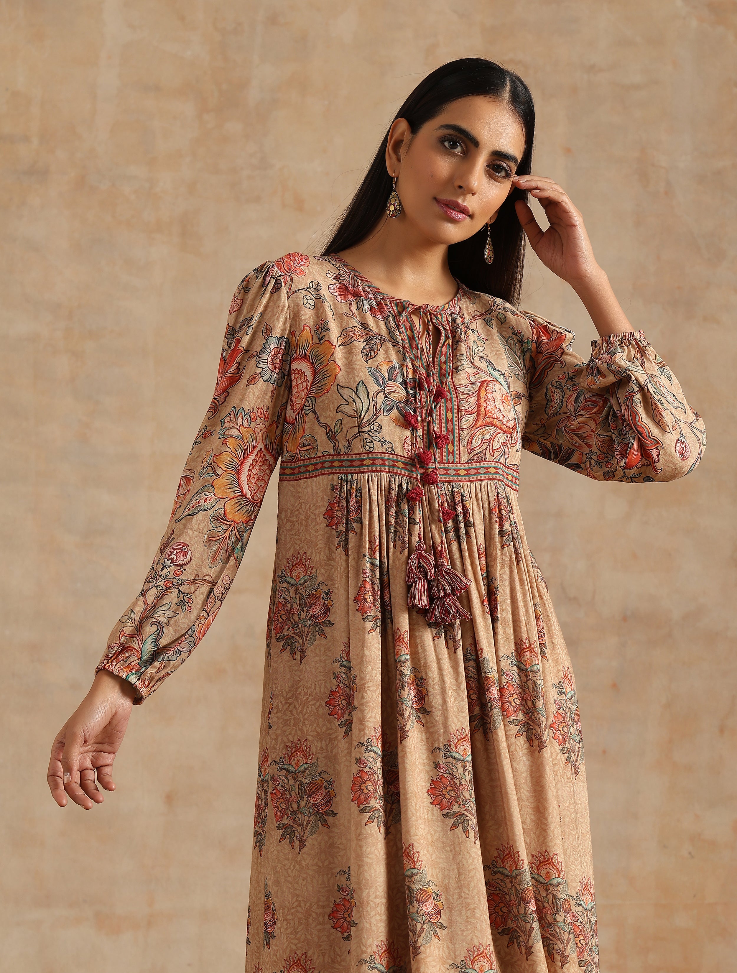 BADAMI JAAL AND BOOTA PRINT DRESS