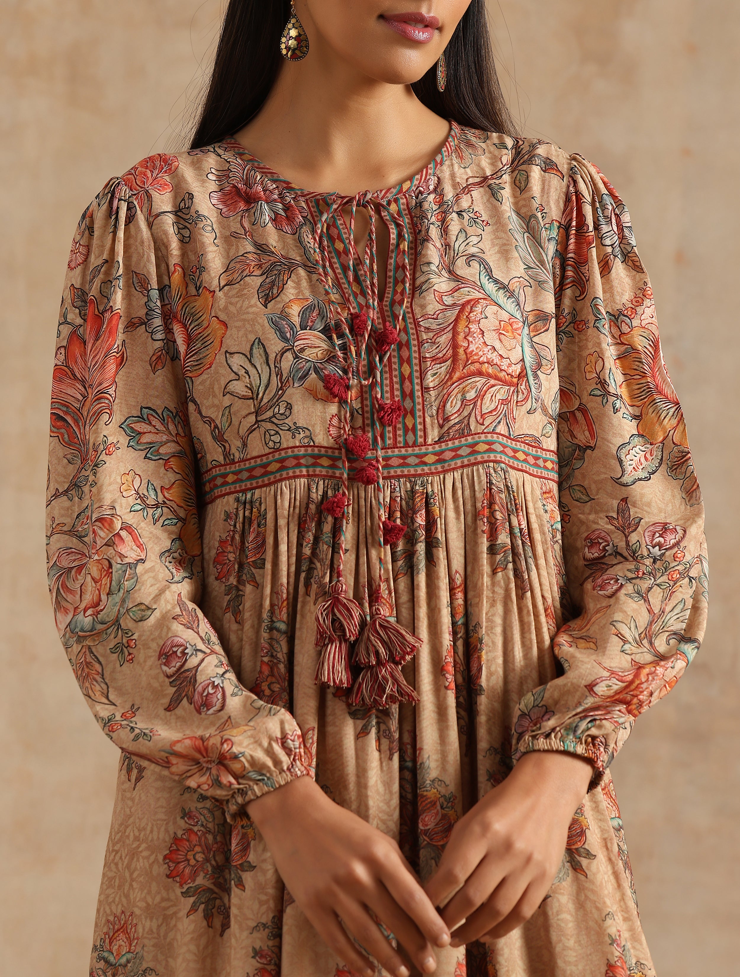 BADAMI JAAL AND BOOTA PRINT DRESS