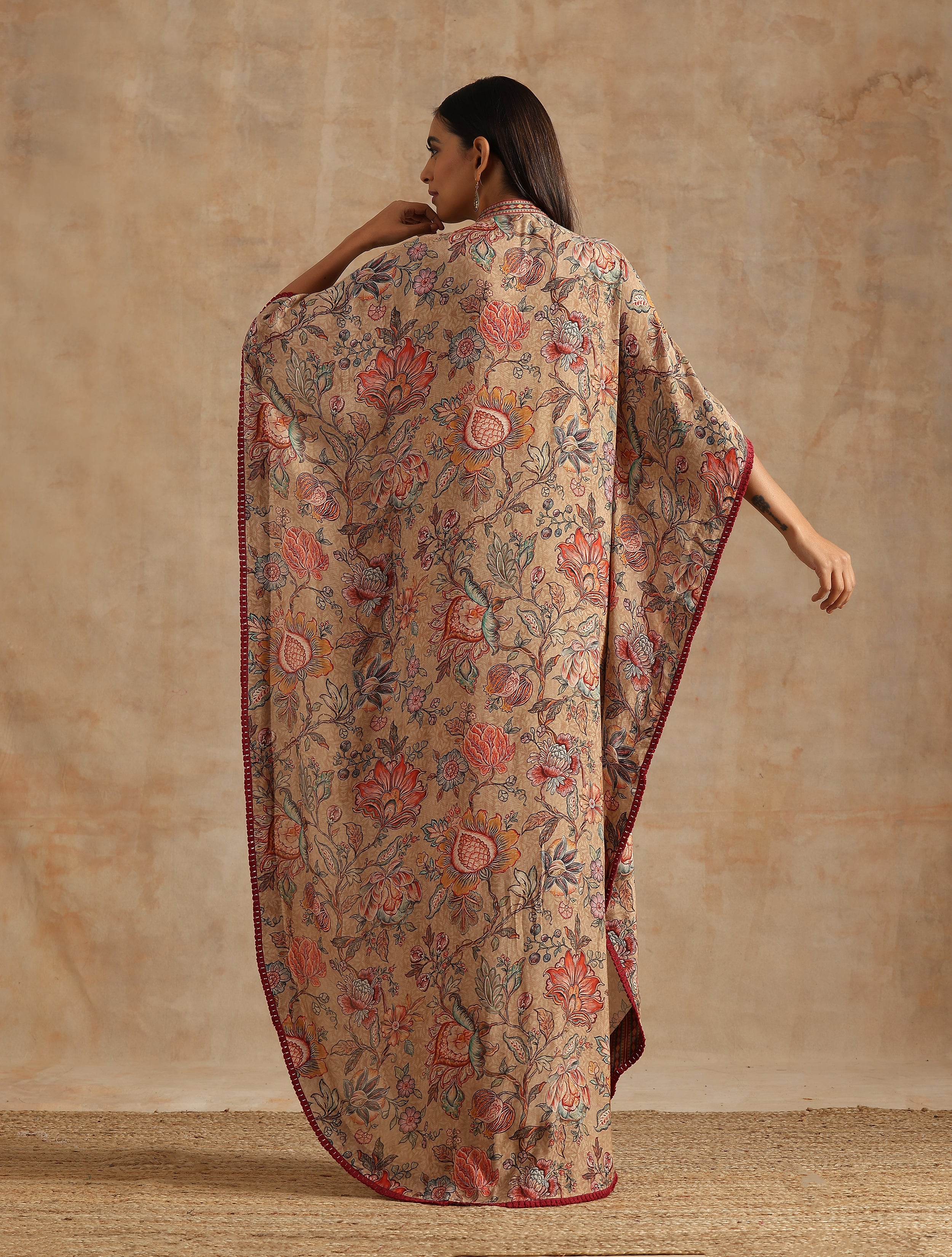 BADAMI JAAL PRINT LONG KAFTAN