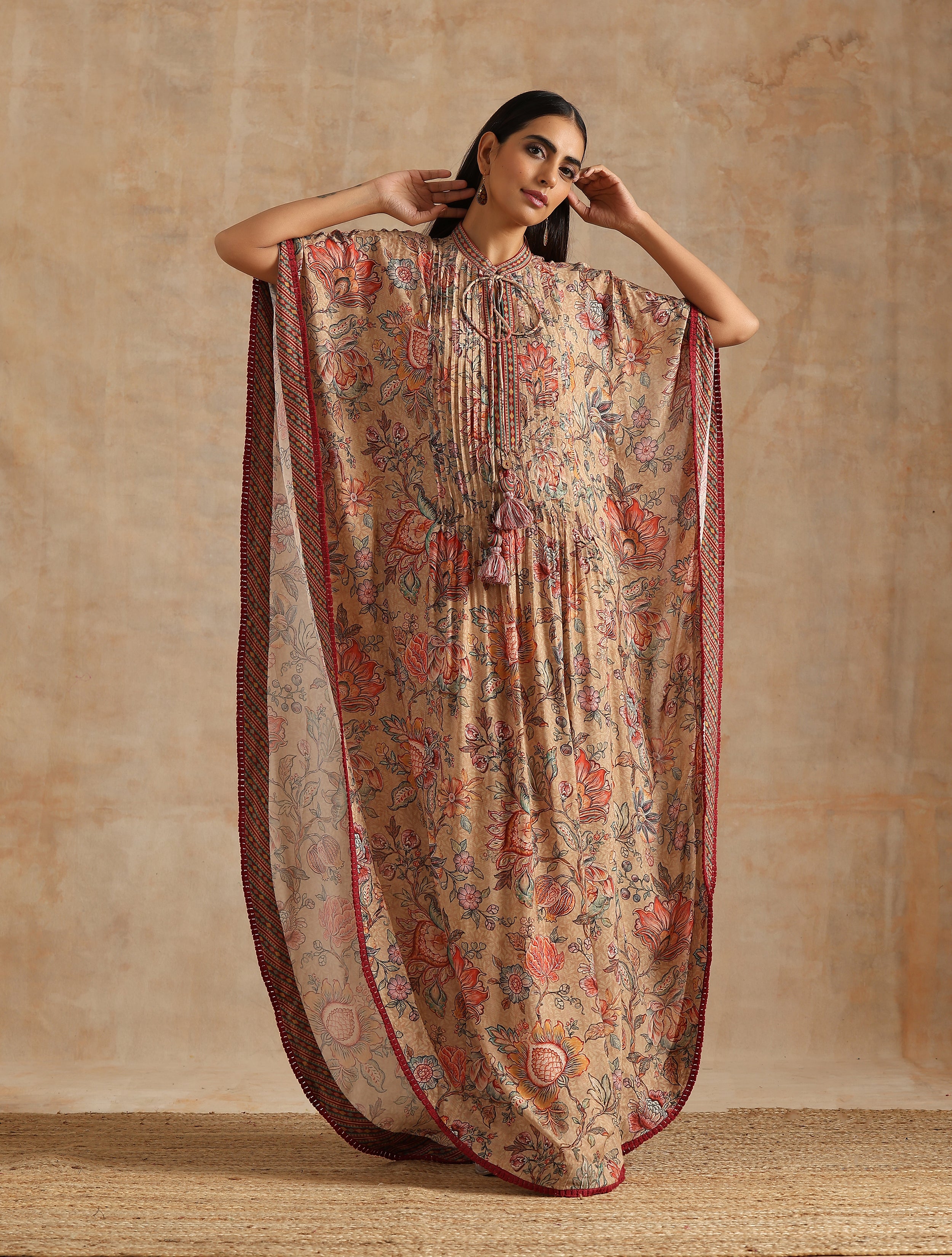 BADAMI JAAL PRINT LONG KAFTAN