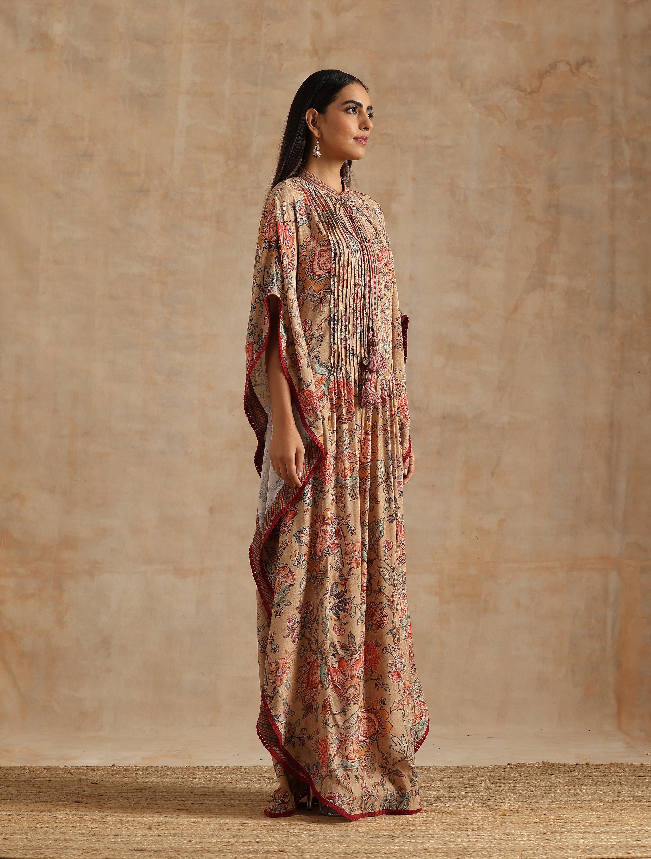 BADAMI JAAL PRINT LONG KAFTAN