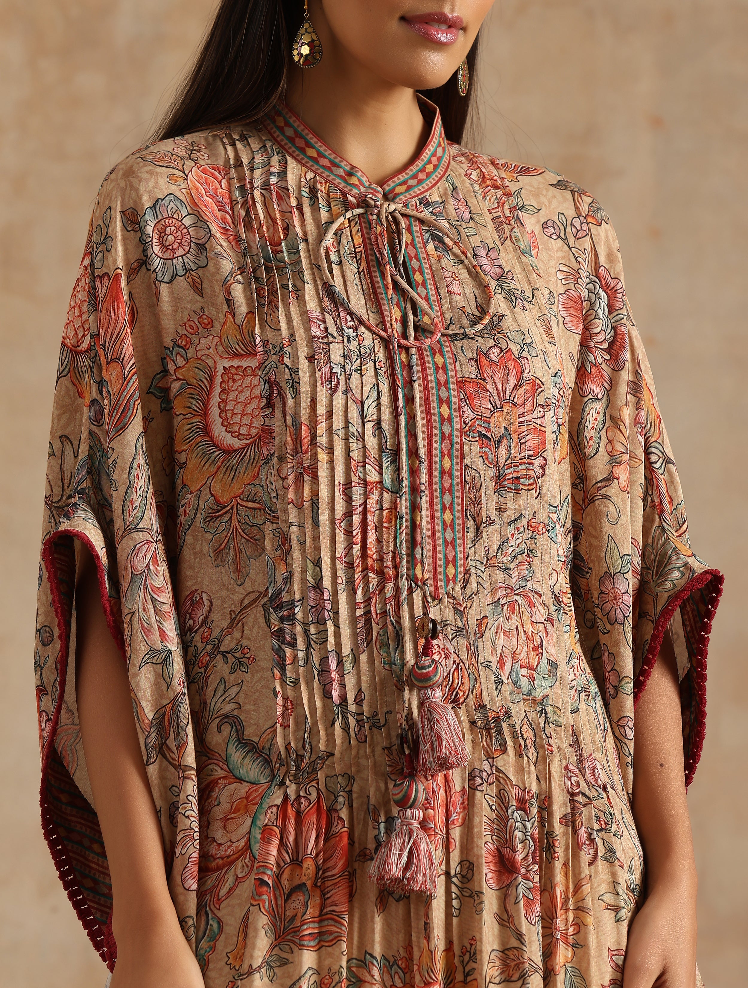 BADAMI JAAL PRINT LONG KAFTAN