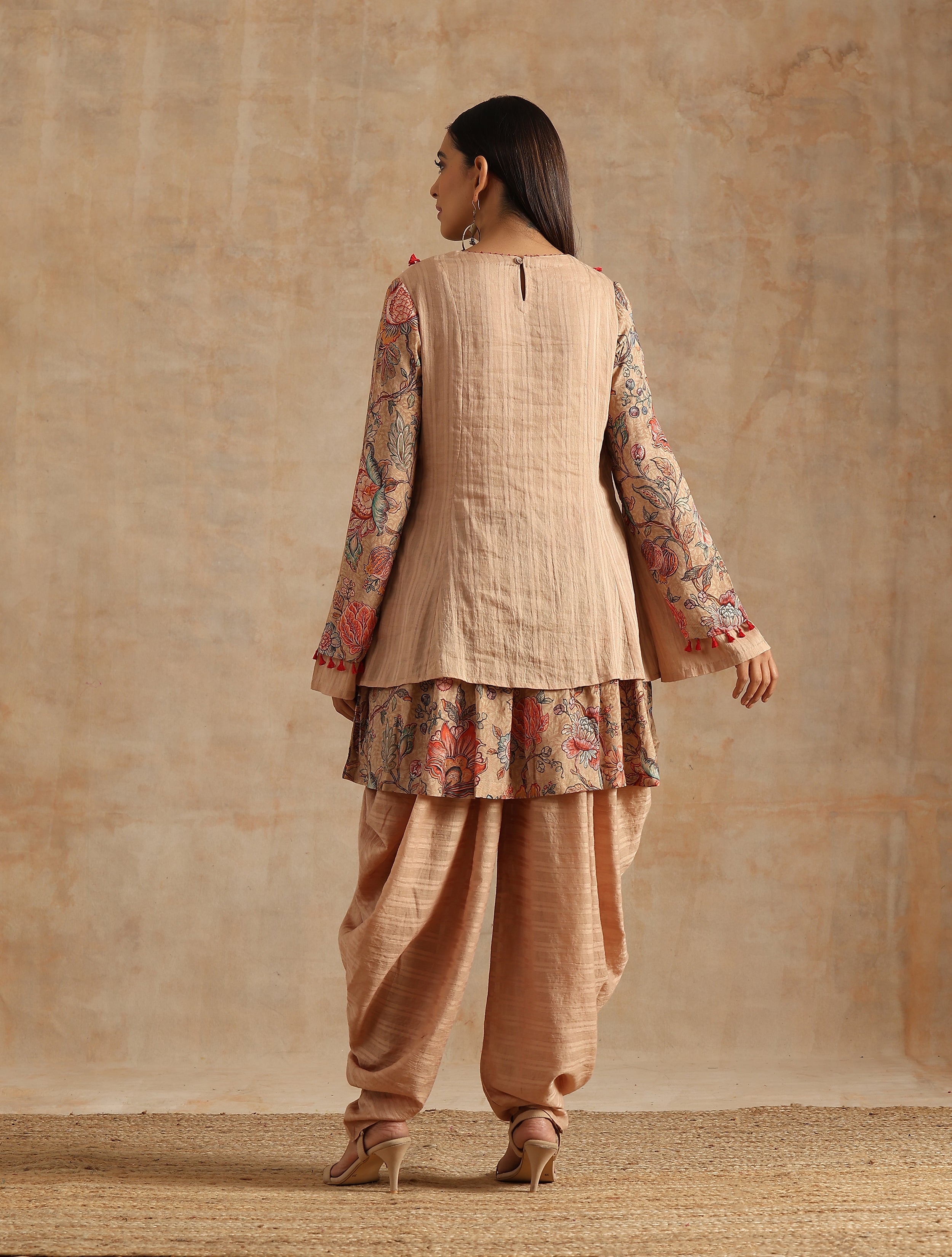 BADAMI JAAL YOKE KEDIA TOP WITH DHOTI PANT