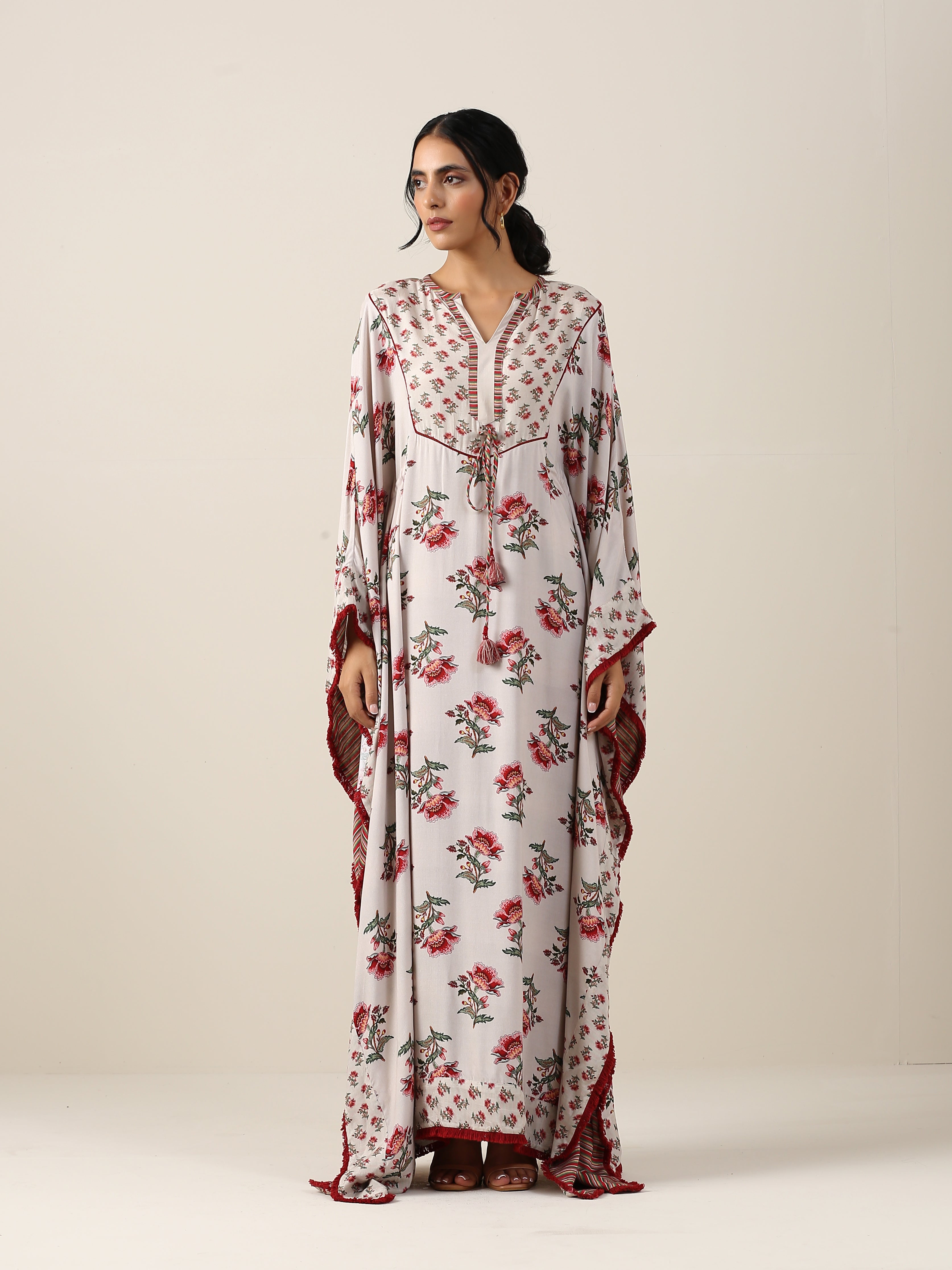 SHWET SUMAN BOOTA PRINT KAFTAN