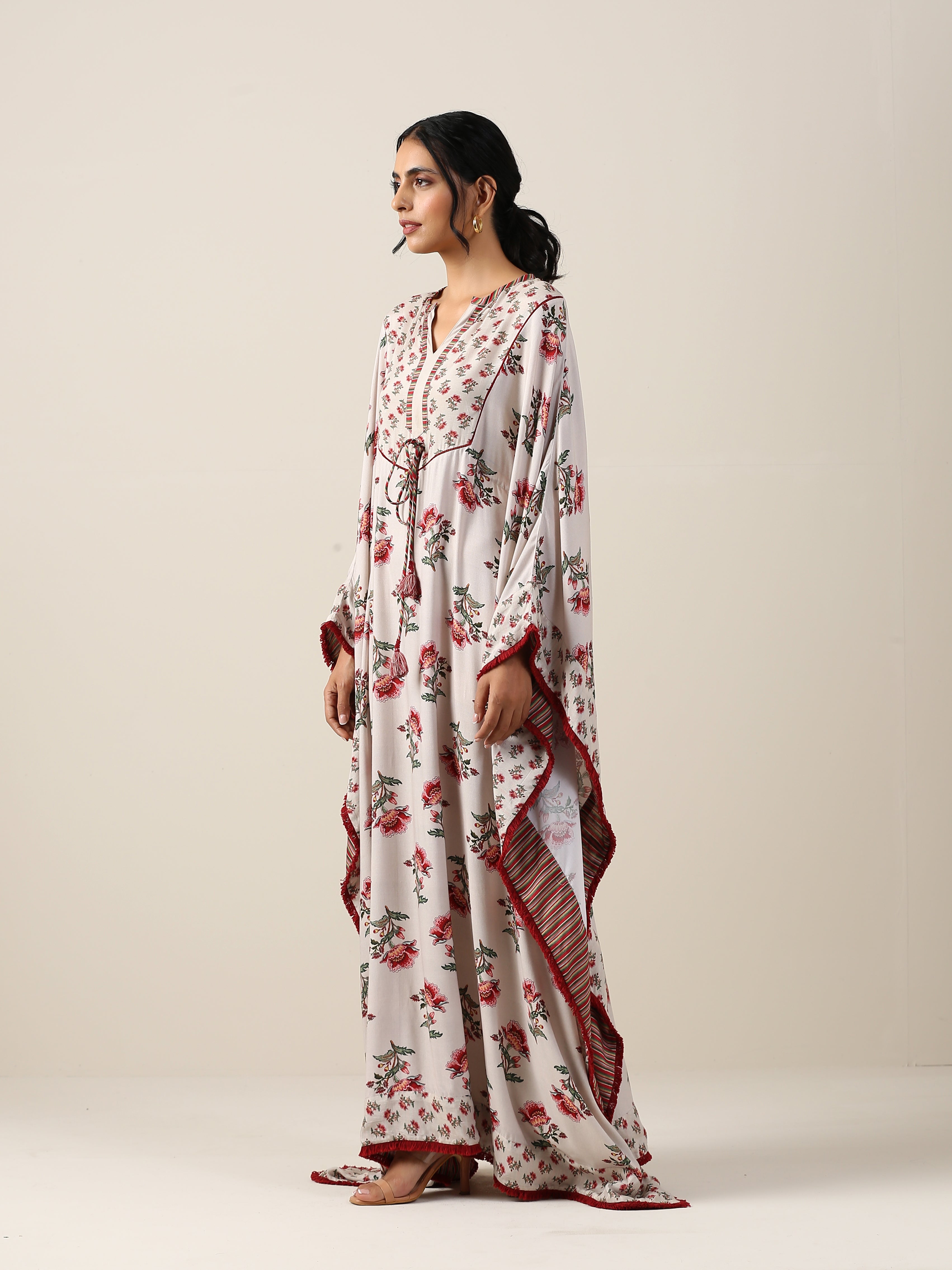 SHWET SUMAN BOOTA PRINT KAFTAN