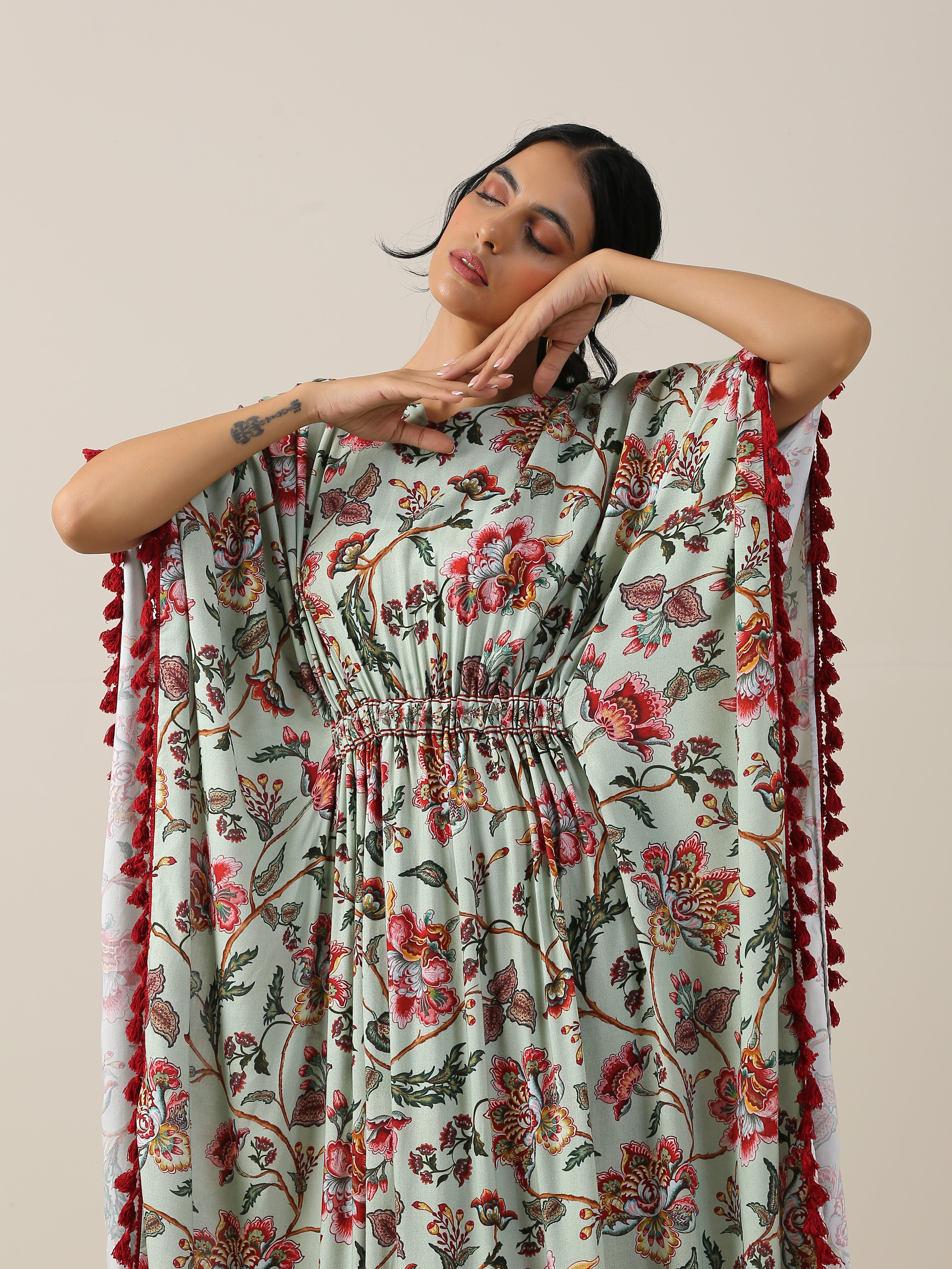 HARITA SUMAN JAAL PRINT KAFTAN