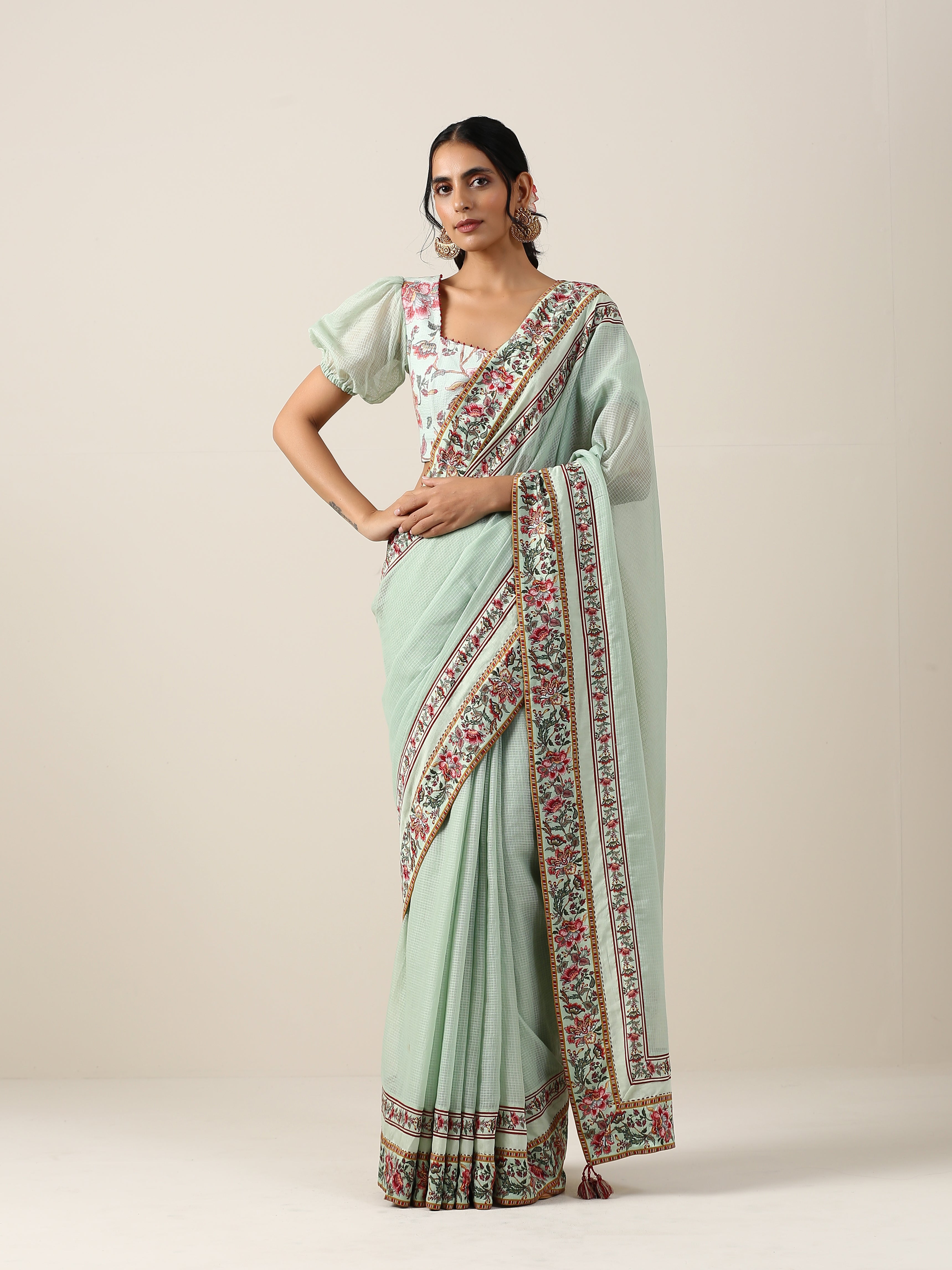 HARITA SUMAN DOUBLE BORDER SAREE SET