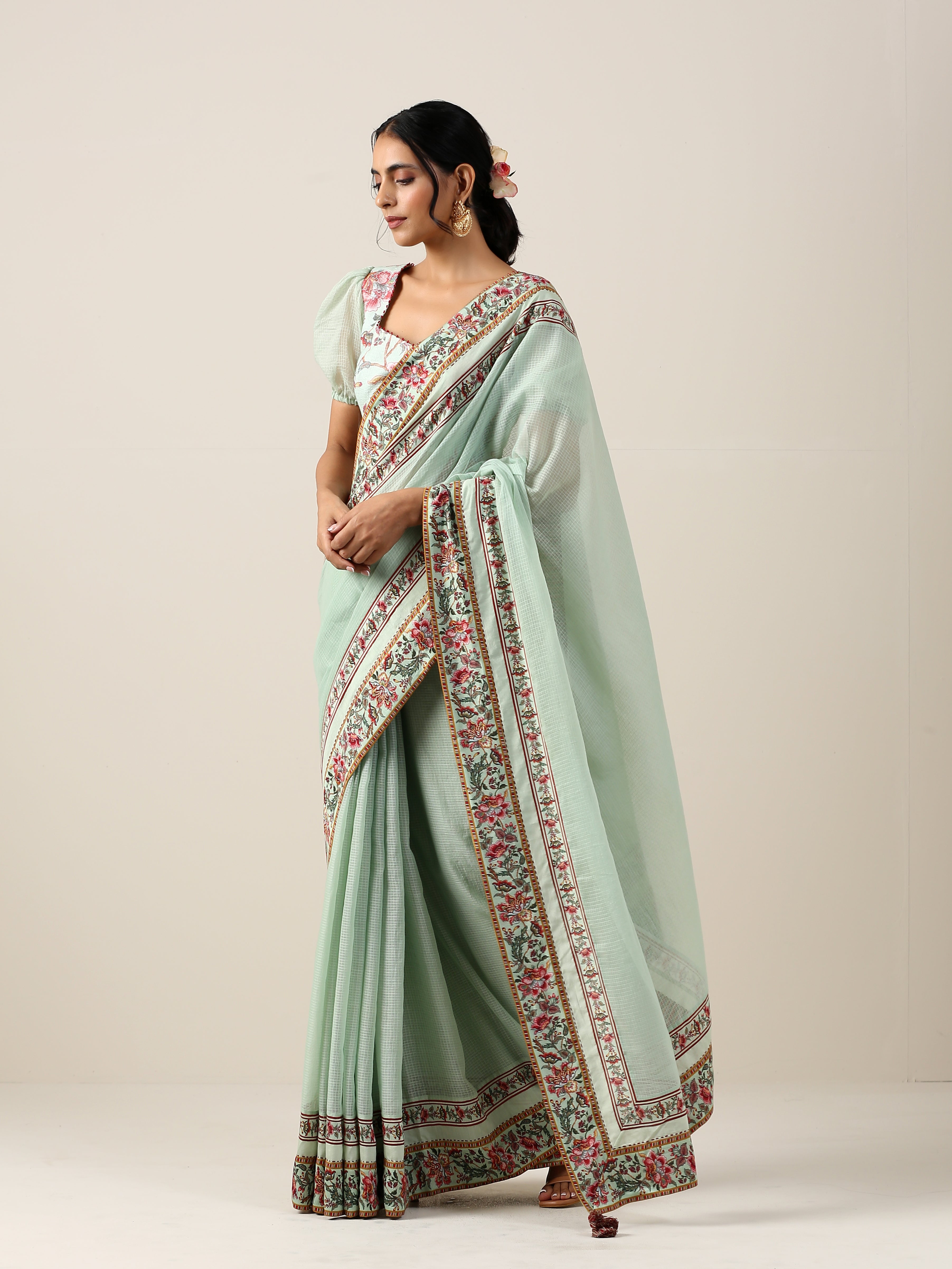 HARITA SUMAN DOUBLE BORDER SAREE SET